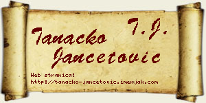 Tanacko Jančetović vizit kartica